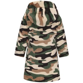 CJMJXPH Boys Robe, Kids Fleece Robe, Hooded Soft Warm Bathrobes Pajamas Sleepwear for Children Toddler Girls 2-16 Years Camo 13-14 Years