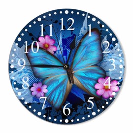 KEEPSUPER Clock Beautiful Butterfly Wall Clock 10 Inch Battery Operated Clock Silent Non-Ticking Modern Clocks Decorative for Home Kitchen Living Room Bathroom Office