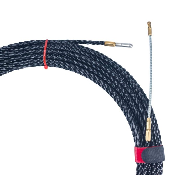 Ninja Fish Tape 100FT Fish Tape Wire Puller Through Conduit, Polyester Wire Threader with Changeable Leader Tip - 6mm