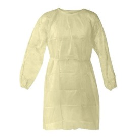 Unbranded 100 Pack Disposable Isolation Gowns PPE Lab Dental Coat Medical Yellow