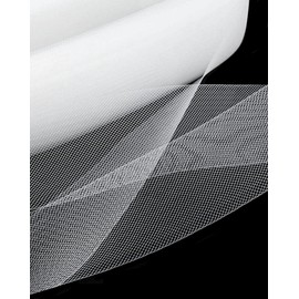 Abbaoww 50 yardas de pelo de caballo suave trenzado de 1 pulgada para costura de poliéster deshuesado, vestidos de novia, accesorios de vestir, color blanco