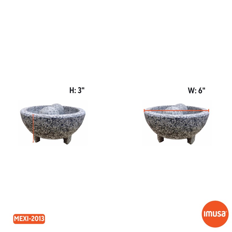IMUSA USA Granite Molcajete Spice Grinder 6-Inch, Gray