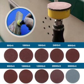 Be In Your Mind 200PCS Sanding Disc 1 Inch 25mm Hook and Loop Sandpaper with 1/8 Inch Shank Backing Pad for Polishing Metal Wood 80/100/180/240/600/800/1000/1200/2000/3000 Grit