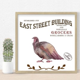 Thanksgiving Turkey Rustic Wooden Signs Thanksgiving Decor Wood Sign Farmhouse Rustic Wooden Wall Decor Signs for Kitchen Dining Room Above Bed Decor Rustic Frames Thanksgiving Gifts 12x12in