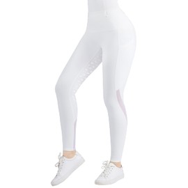 Harrison Howard Full Seat Riding Breeches Horse Riding Pants for Women,Oval White,Medium