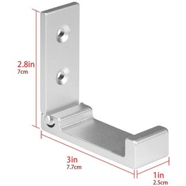 Aluminium Wall Mount Hooks, Clothes Hooks, 90° Foldable Headphone Holder, Foldable Wall Hook with Stainless Steel Screws, Suitable for Kitchen, Bathroom, Wall, Office, Wardrobe, Bathroom, 4 Pieces