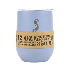 Aquapelli Vacuum Insulated Wine Tumbler, 12 Ounces, Denim Blue