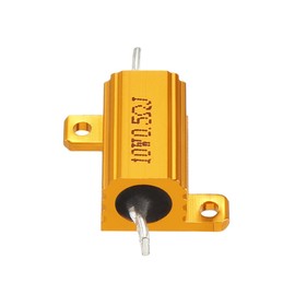 sourcing map Aluminium Housing Resistor 10 W 0.5 Ohm Wire Wound for LED Converter with Rod Post 10W0.5RJ Pack of 2