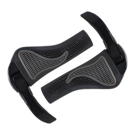 Bicycle Grips, 22.2 mm Bicycle Handlebar MTB Grips Ergonomic with Two Sides Lock-On Design Horn Handlebar Grips, Non-Slip for MTB BMX Cycling Foldable Urban Bicycle Grips, Scooter Grips (Black)