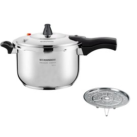 VITASUNHOW Stainless Steel Pressure Cooker with Steamer Basket Faster Cooking and Safety Pressure Release (11-Liter)