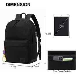 SUPACOOL Casual Laptop Backpack for Men and Women, Backpack for College, USB Charging Port, Lightweight Pack Back