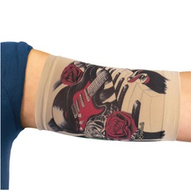 Linphelle Picc Line Microfibre Coverpicc Arm Catheter Masking Tape Made of Breathable Design Fabric, Arm Sleeve Ideal for PICCs, Blood Glucose Monitor and Tattoo Cover, Music, Size S