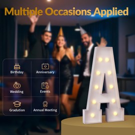 JoyMuse 4FT Marquee Light Up Letters,Large Marquee Letters 4 Feet Tall for Marry Me Proposal Decorations Big 4FT Letters with Lights for Baby Shower Party Decor, Letter D