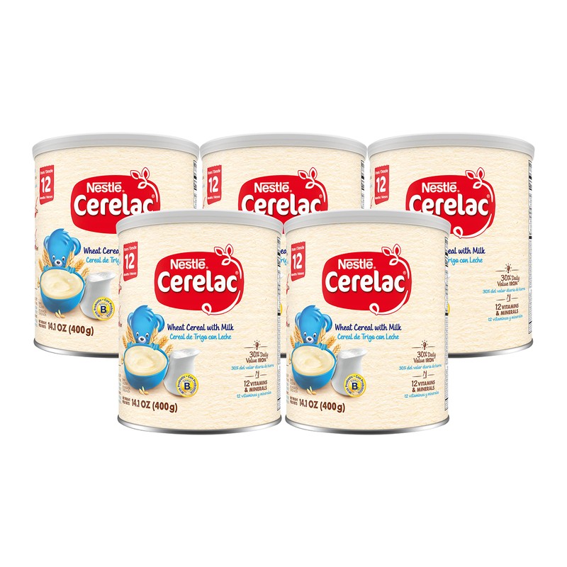 Nestle Cerelac Wheat Cereal with Milk, 14.1-Ounce Canister (Pack of
