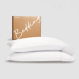 GOKOTTA Pillow Cases Queen Size 2 Pack - Rayon Made from Bamboo, Soft & Breathable Pillow Covers with Envelope Closure, Cooling Pillowcases for Hot Sleepers(20''x30 '', Bright White)