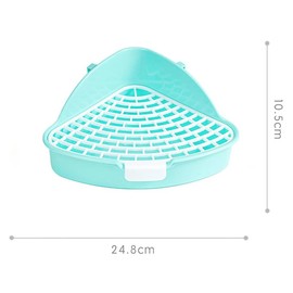 Walquicks 1 pcs Rabbit Toilet Tray, Plastic Rabbit Litter Box Toilet, Small Animal Triangle Potty Trainer Corner Bunny Toilet, for Adult Guinea Pig Hamster Bunny