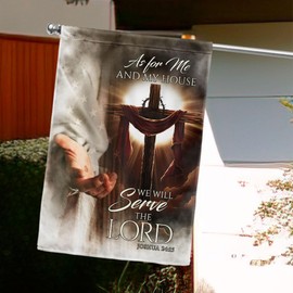 FLAGWIX American Flag, Christ As For Me And My House Flag - 4th of July, Independence Day Decorations for Home, Garden, 30x40 House Flag - USA Flags Premium Polyester, Decorative Indoor Outdoor Flag