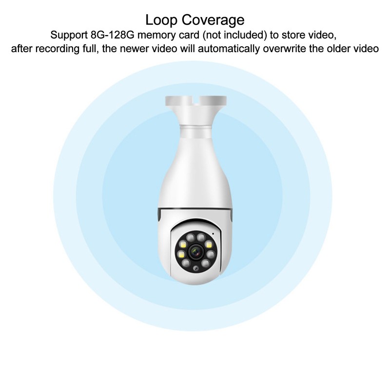 E27 Light Bulb Security Camera 5G 2.4G WiFi 2MP 1080P