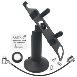 DCCStands Ingenico Move/3500/5000 7" Swivel and Tilt Black Stand with Anti-Theft POS Device Terminal to Stand Security Tether Lock