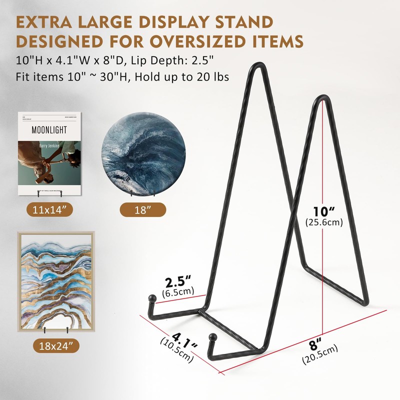 Plate Holder Easel Display Stand - 4.5 Inch Twisted Metal