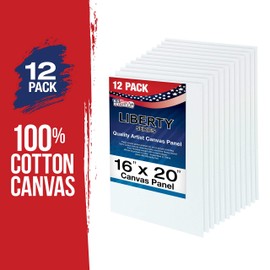 US Art Supply 16 X 20 inch Professional Artist Quality Acid Free Canvas Panel Boards for Painting 12-Pack (1 Full Case of 12 Single Canvas Board Panels)