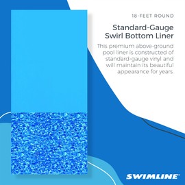 Swimline Swimline 18 Foot Round Durable 20 Gauge Vinyl Wall Overlap Pool Liner Cover for 48 and 52 Inch Above Ground Swimming Pools, Blue
