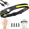 Headlamp Rechargeable, 230° Wide Beam Head Lamp LED with Motion