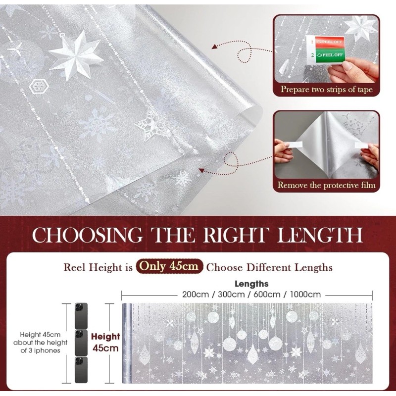 Viseeko Window Privacy Film Frosted Glass Window Film Static Cling