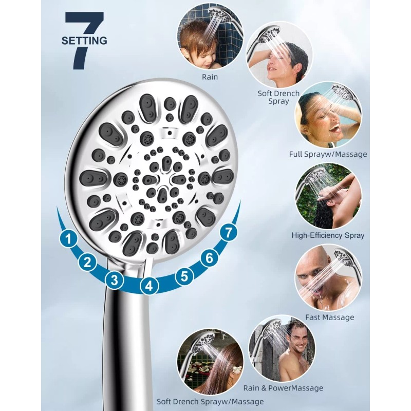 Hibbent All Metal 10" Rain Shower Head with Handheld Spray