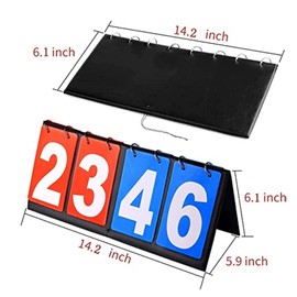 Wmzjnljy 1pc 4-Digital Portable Table Top Scoreboard Flipper Flip Scoreboard Score Counter Accessoryfor Soccer, Ping Pong, Baseball, Basketball, Volleyball and Other Sports(M122-1)