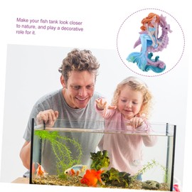 MERRYHAPY Fish Tank Landscaping Ornaments Mermaid Sculpture Mermaid Figurine Mini Mermaid Figures Figurine Fish Tank Accessories Wear-Resistant Aquarium Decor Shell Decorations Resin