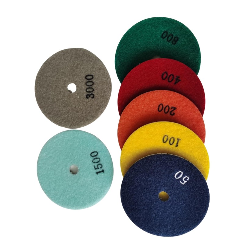 SUSUKII 4 Inch Wet Dry Diamond Polishing Pads Set with