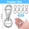 4 Pcs 3.5 Inch Flag Pole Clips Stainless Steel Swivel