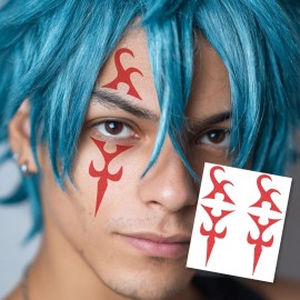 TattooIcon Jellal Face Tattoos (Set of 2) - Jellal Temporary Tattoo Set / Anime Cosplay