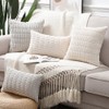 Madizz Pack of 2 Boho Striped Corduroy Throw Pillow Covers