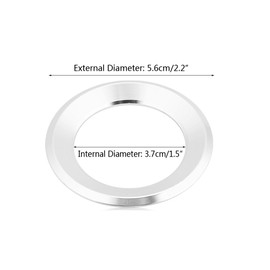 Keenso Car Steering Wheel Ring Sticker, Steering Wheel Cover Trim Aluminium Chrome Alloy Decoration Sticker (Silver)