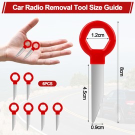 ELEPRUC 6 Stück Autoradio Ausbauwerkzeug, Auto Radio Entriegelung Werkzeug, Autoradio Entriegelungswerkzeug, Radio Ausbau Werkzeug, Entriegelungsschlüssel für die Audio-Demontage Verschiedener Autos