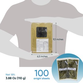RSD – Onigiri Seaweed Sheets – 100 Individually Wrapped Sheets – Premium Roasted Nori for Sushi, Onigiri, Gimbap, & More – Organic, Crispy, & Fresh