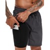 Atforna Men's Long 2-in-1 Swimming Shorts with Compression Quick-Drying Breathable