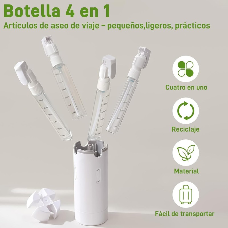 Dispensador de Viaje 4 en 1 – Set 4 Frascos