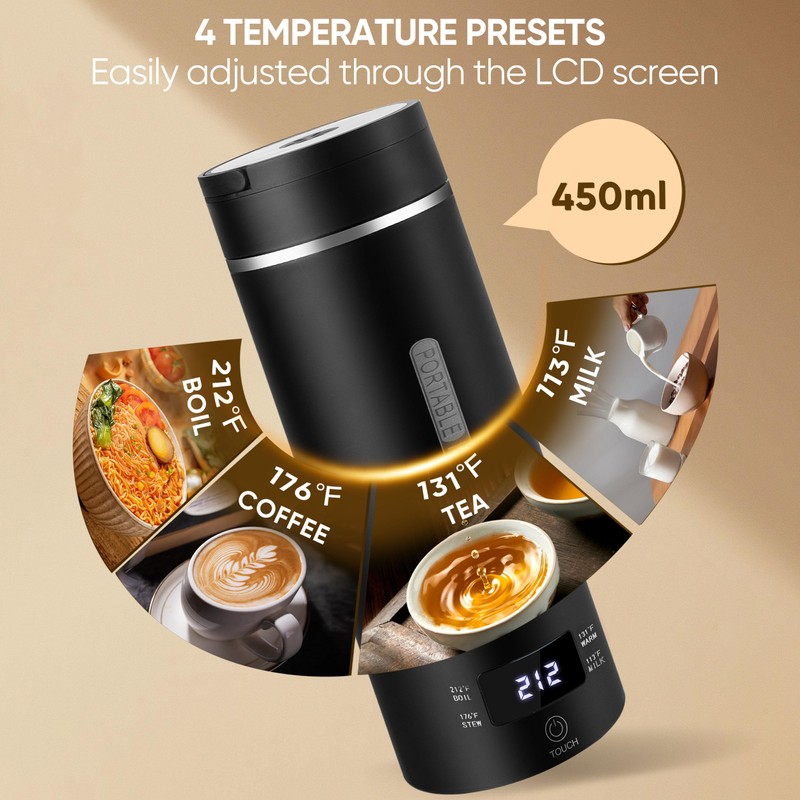Travel Electric Kettle Portable Small Hot Water Boiling Tea Coffee