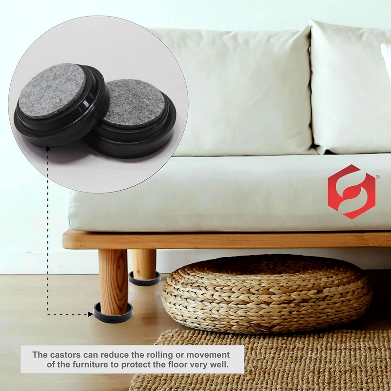 SUL Castor Caster Cup With Felt Pad Non Slip Floor