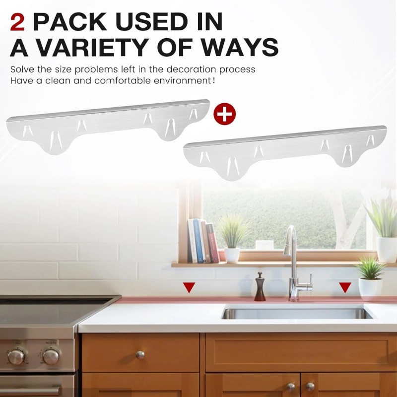 2 Pack Stove Gap Covers, 316 Stainless Steel, Length 25.5"-51"
