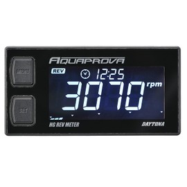Daytona AQUAPROVA 72815 Motorcycle Tachometer, Digital, Waterproof, Backlight, HG Series, Rev Meter