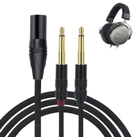 okcsc Dual 3.5mm to XLR Headphone Cable for DENON AH-D9200 AH-D7200/D5200/D7100/D600 Headphones for HiFiman MDR-Z7, Arya, SUNDARA, Ananda, 4-Core Nylon Braided OFC Upgrade Cable 6.56FT XLR