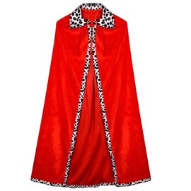 NAUZE King Robe King's Coat Queen Coat Red Velvet Coat Queen Robe Costume Party Fancy Dress Accessory