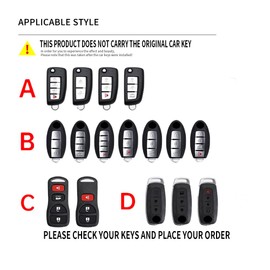 Ysbxitu 2/3/4/5 Buttons Smart Key Fob Cover with Keychain Fit for Nissan Remote Key Shell Case Compatible with Nissan Altima Sentra Rogue Pathfinder Armada Key Sleeve Key Holder-Long Keychain Black