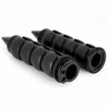 HTTMT TRHB114A-1"-BK Spike Black Comfort Rubber Motorcycle Handlebar Hand Grips