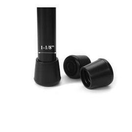 Furnigear Chair Leg Tips Caps Non-Slip Rubber Leg Tips 1-1/8” Inner Diameter Chair Leg Floor Protectors Round Black, 8 Pack