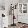 RêveLife Wood Coat Rack Coat Tree Freestanding with Hooks, Heavy